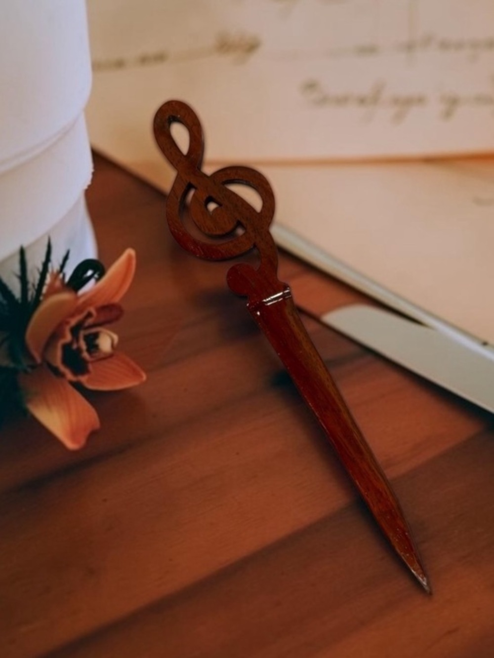🫶🏻 Hand Crafted in Newfoundland Wooden Treble Clef Letter Opener